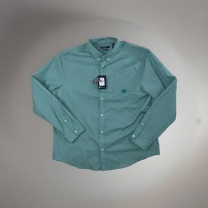 Chaps Slim Fit Easy Care Long Sleeves Stretch Size XXL Colo Mint Green